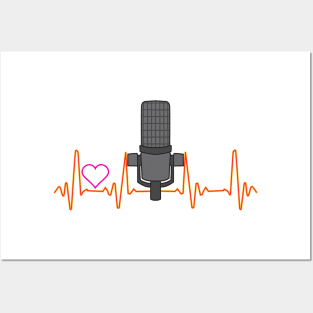 Awesome Podcast Heartbeat Podcaster Heart Beat Posters and Art